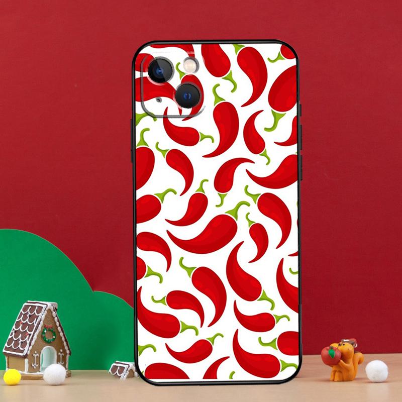 Red Chilli Pepper Pattern Phone Case For iPhone 15 13 11 12 14 Pro Max XS Plus X XR 12 13 Mini Soft Cover