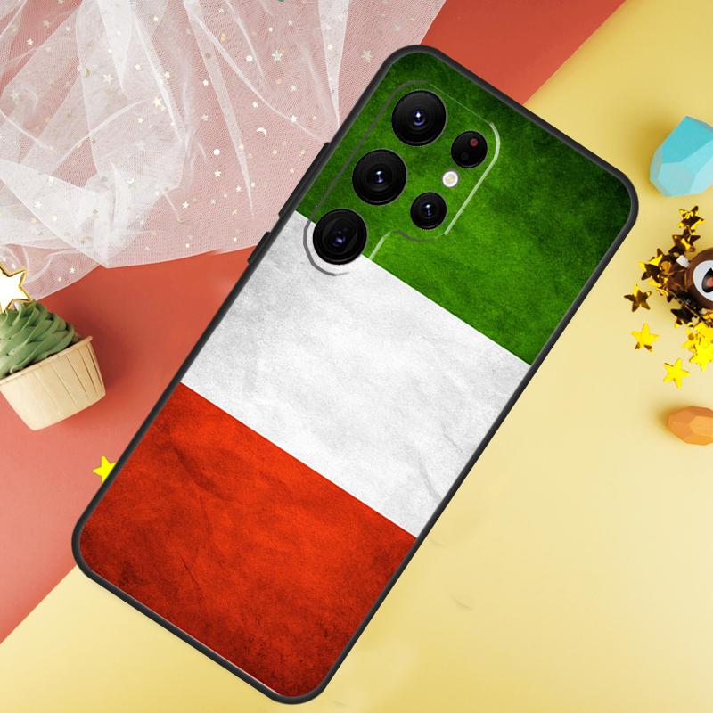 Italy Flag Phone Case For Samsung Galaxy S25 Ultra S23 FE S21 S20 S22 S24 Ultra S9 S10 Plus Cover Coque