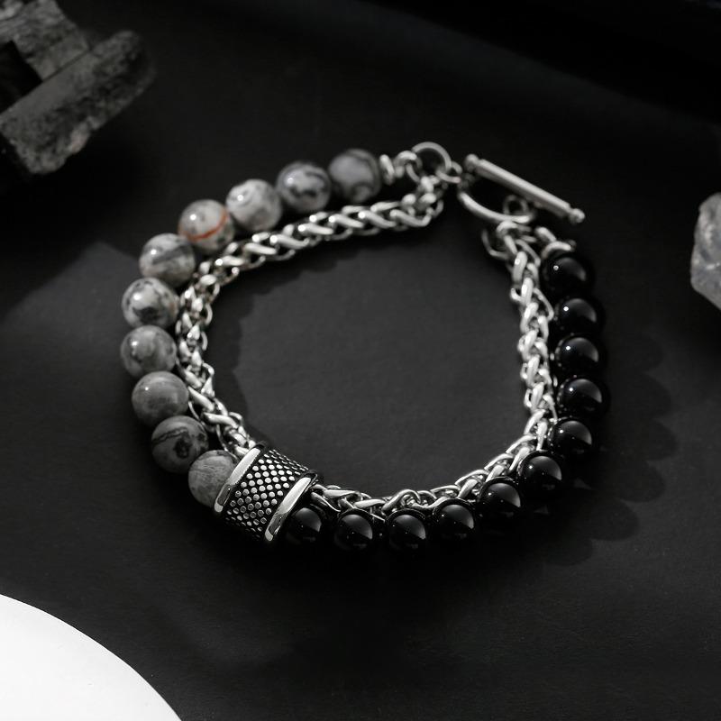 Bracelet Men's Titanium Steel Does Not Fade, High-end Sense Versatile Hip-hop Jewelry Women's Simple Personality Retro Accessories