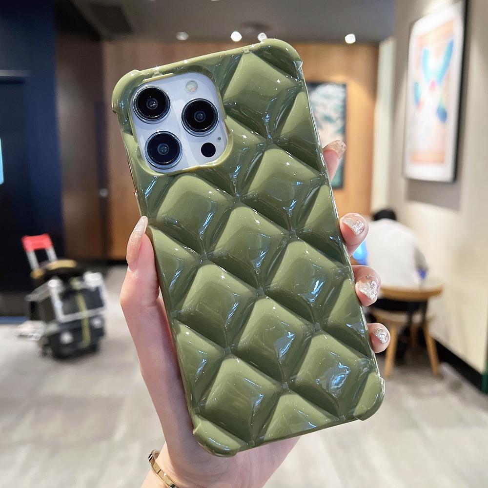 Яркий блестящий чехол для телефона с 3D ромбовидной сеткой для Iphone 14 12 11 13 Pro Max 14 Plus, мягкий силиконовый чехол