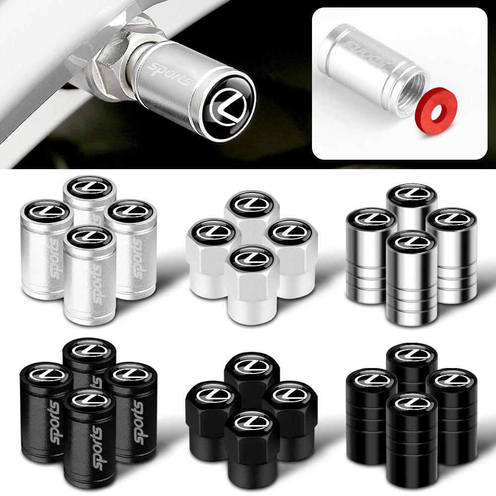 4PCS Metal Car Wheel Tire Valve Stem Covers Dustproof Cap Auto Accessories For Lexus UX250h RX450h CT200h NX300h GX470 IS350 wzdf76