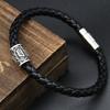 Men Leather Viking Bracelets Rune Charms Beads Valknut Amulet DIY Bracelets Bangles Jewelry