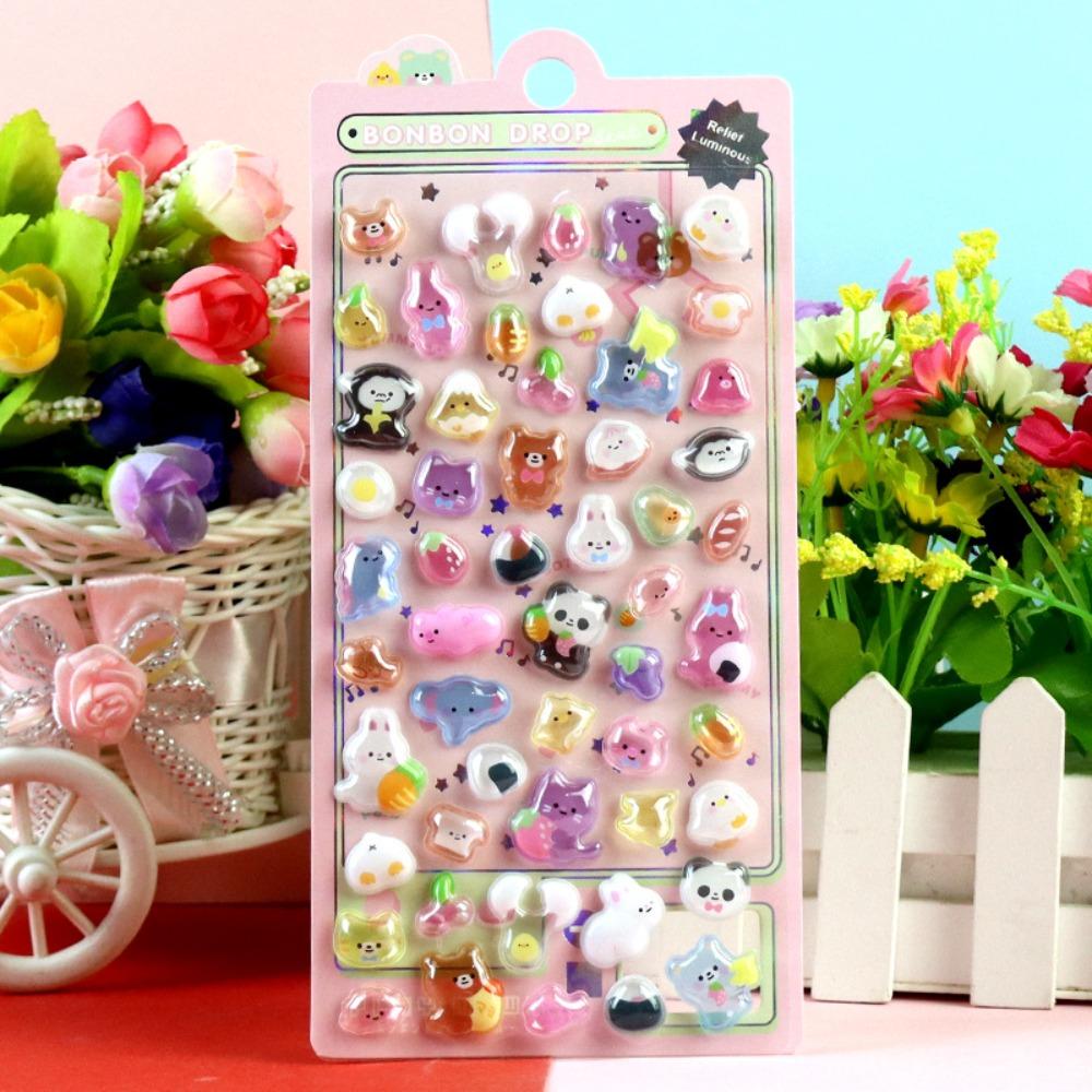 DIY Animal Sticker Waterproof Crystal Stickers Funny Stationery Sticker  Mobile Phone Decoration