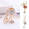Fashion Shiny Rhinestone Wine Cup Keychain Keyring Decor Bag Key Pendant