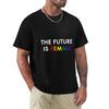 The Future Is Female White Font Tshirt Retro Graphic Print Tshirt