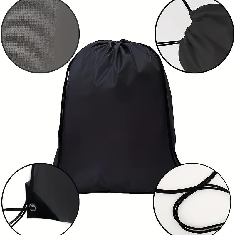 1pc Drawstring Backpack Black Gym Bulk Strapped Handbag Backpack Drawstring Backpack, Black