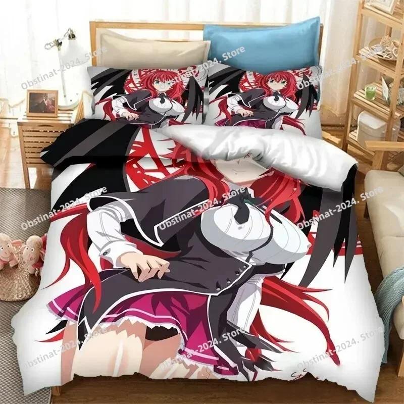 Anime High School DxD Bedding Set Printed single Comforter Quilt Bed Cover Duvet Cover Pillow Case 3 Pieces Sets Kids Adult Size