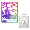 Rectangular Sailboat Wave Design Style Metal Cutting Dies DIY Scrapbooking Embossing Stencil Paper Craft Album Template