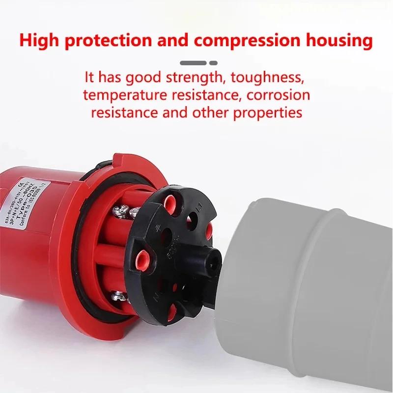 Промышленная вилка и розетка 16/32А 3P/4P/5Pin Электрический разъем IP67 Настенная розетка Вилка папа и розетка мама