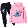 Осень Зима Модный Милый Принтованный Свободный Теплый Удобный Детский Комплект Мультяшный Модный Повседневный Комплект из Двух Предметов