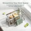 Space-Saving Kitchen Sink Draining Rack Multi-Functional Sink Shelf Sink Organizer  Bathroom