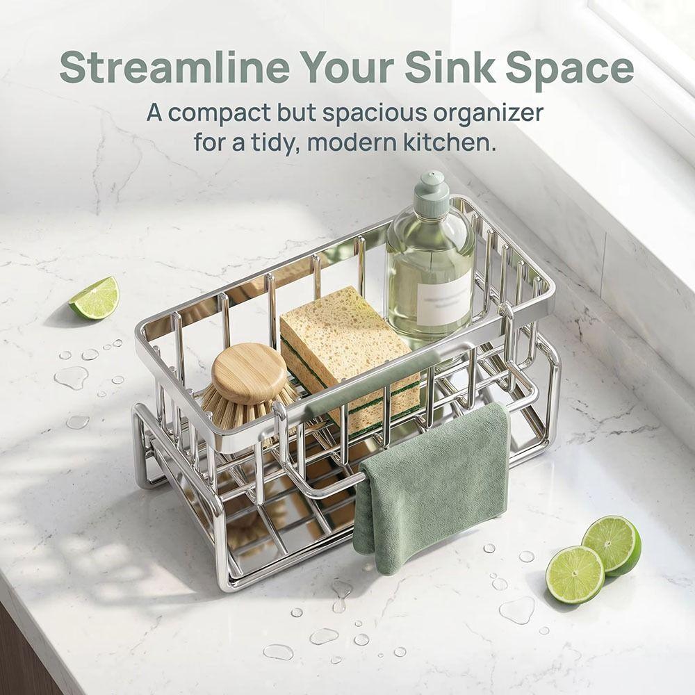 Space-Saving Kitchen Sink Draining Rack Multi-Functional Sink Shelf Sink Organizer Bathroom