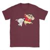 Dancing Crayon Shin Chan and Shiro Unisexs Pure Cotton Crew Neck Short Sleeve T Shirt New Arrival Tops
