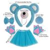 Bear Costume Set Ears Tail Bowtie Nose Tutu Glove Animal Fancy Costume Kit Accessories for Kids Halloween Cosplays Props