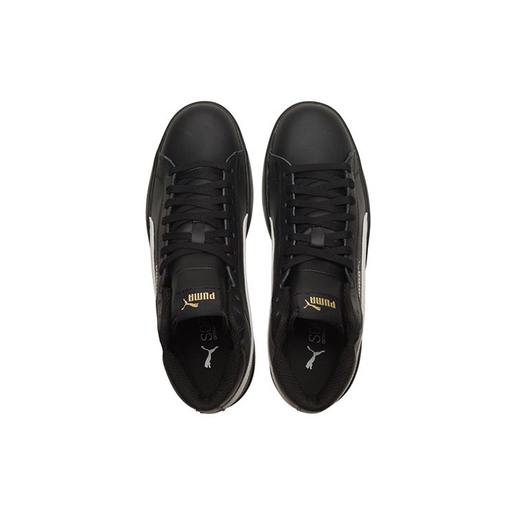 Puma Smash V2 Mid Black White Unisex Sneakers Gold 366924-11
