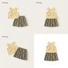 Kids Girl Twopiece Summer Dress Set With Sleeveless Top And Short Skirt For Children 3 To 8