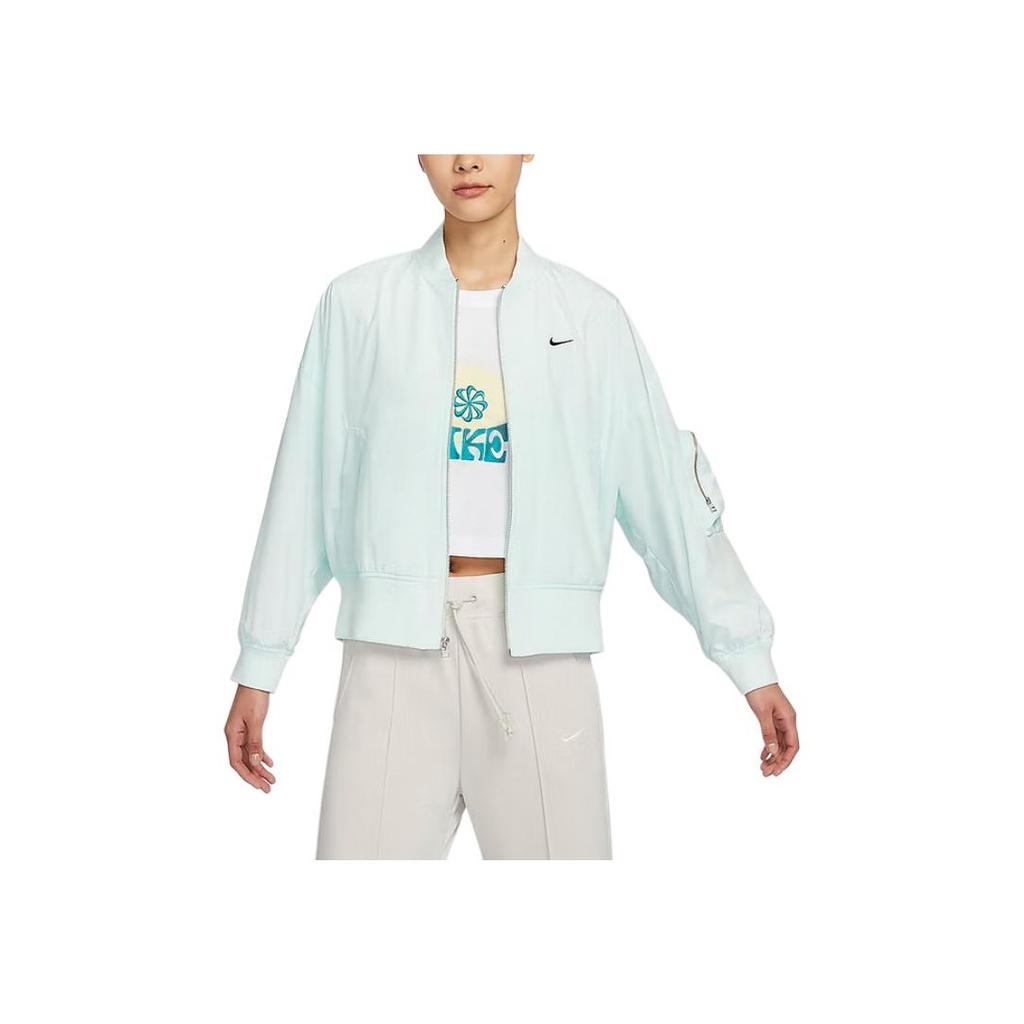 Nike SS24 тканая куртка с воротником-молнией женские куртки синие FN2840-394