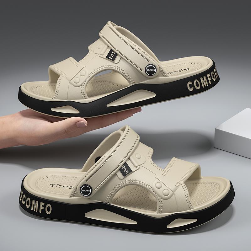Fashion Summer Men's Slippers EVA Sandals Outdoor Light Slippers Platform Sole Casual Men Beach Shoes Non-slip Open-toe Male Sandals New