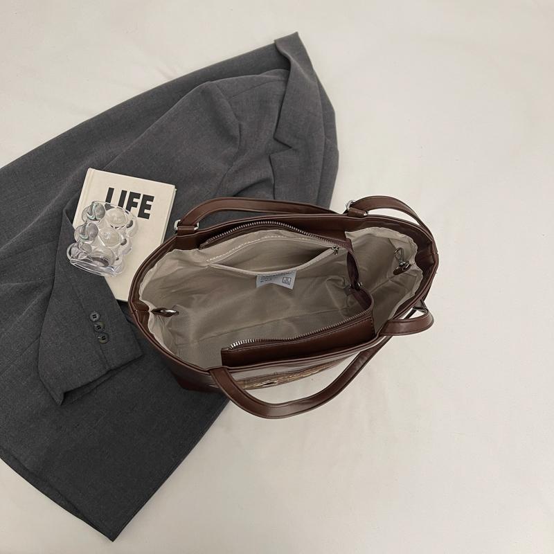 Сумка Happy Dog большой вместимости для женщин, осенняя новая модная ретро-сумка-тоут, клетчатая сумка на одно плечо для поездок на работу