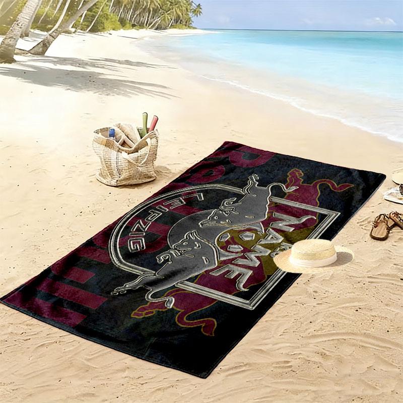 Custom Name,RB Leipzig Print Beach Towel, Large Soft Quick Dry Towel for Beach Camping Swimming