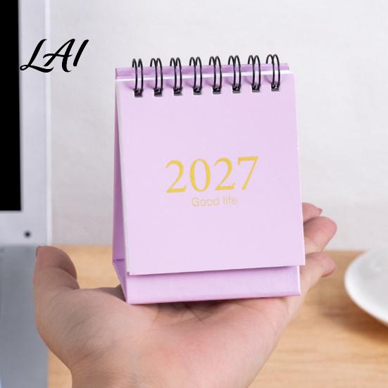 Высококачественный бумажный календарь 2027-2028 Мини настольный перекидной календарь 18-месячный настольный планировщик с января. Учебный год 2027 по Июнь. 2028,