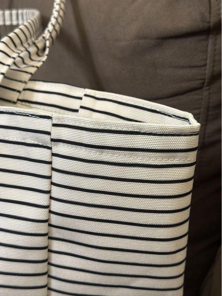 Korean-Style Striped Canvas Tote: Large-Capacity Handbag for Women, 2025 Edition