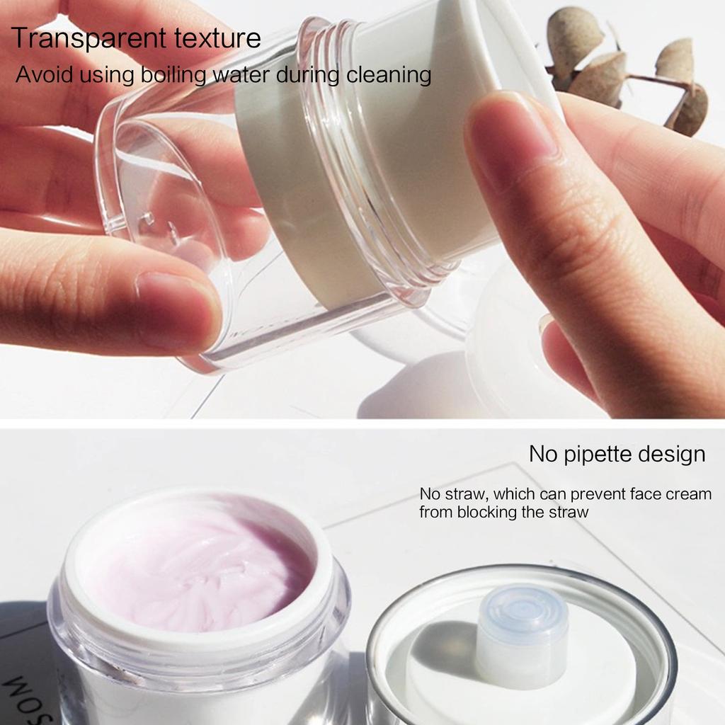 15/30/50g Empty Airless Pump Jar Refillable Acrylic Cream Bottle Vacuum Bottle Portable Container Makeup Lotion Cosmetic