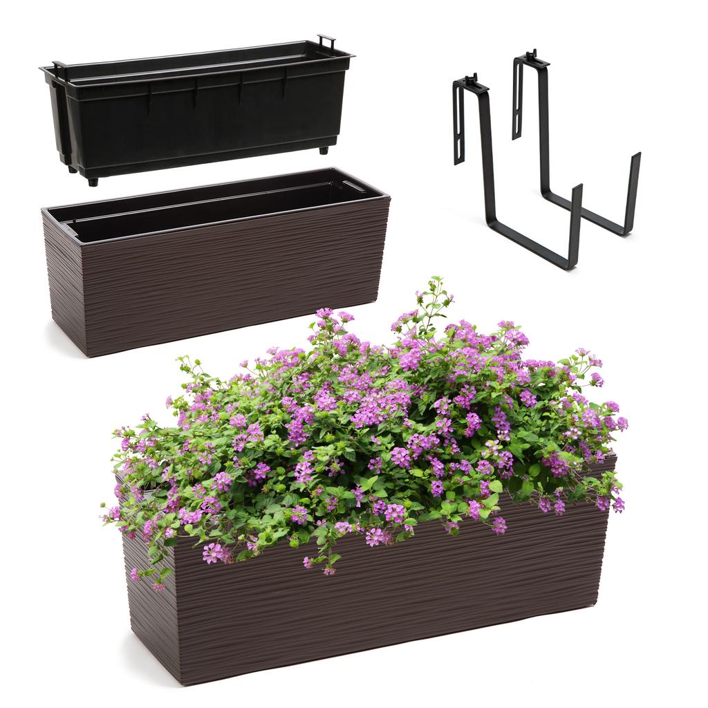 KADAX Doniczka Skrzynka Balkonowa Uchwyty 19x56cm 