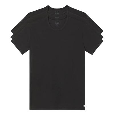 Ck Хлопковое эластичное нижнее белье с круглым вырезом и коротким рукавом CREW NECK Классический крой NB2798 L Футболка 3 шт. Мужская 3_ЧЕРНЫЙ(900) [Элемент]