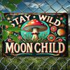 Pack of Wild Moon Child Vintage Mushroom Wall Decor Signs Aluminum Carving Art Home Decor Inch Aluminum Foil Carved Signs