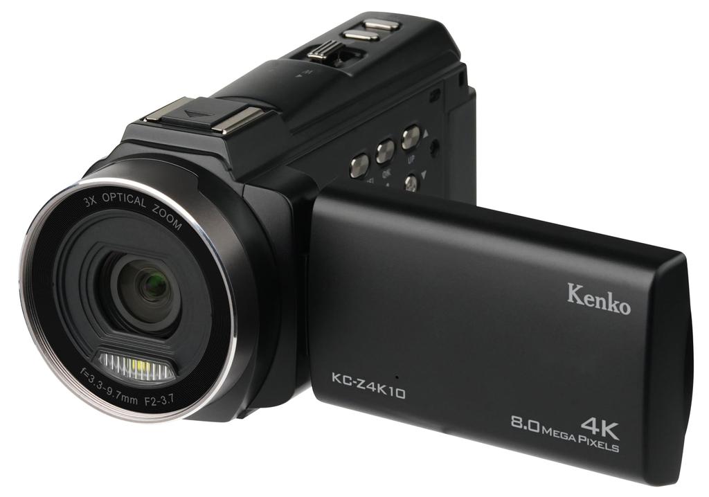 KENKO Видеокамера ST, набор из 2 шт. 4K 30 кадров в секунду 3-кратный оптический зум дюймовая сенсорная панель функция электронной стабилизации изображения черный 446355 KC-Z4K10 3.0