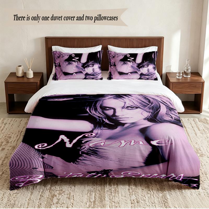 Britney Spears Personalized Custom Name 3‑Piece Bedding Set Soft Duvet Cover Set For Bedroom Home Decor