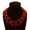 Women's Acrylic Chunky Resin Necklace, Vintage Bohemian Frosted Plastic Cuban Link Chain Choker