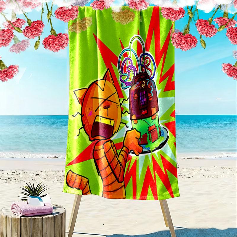 Dog Man Print Beach Towel, Large Soft Quick Dry Towel for Beach Camping Swimming