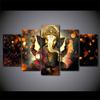 5Pcs Hindu Ganesha Elephant God Modern Decor Canvas Wall Art HD Print Home Decor 5 Panel Room Decor Abstract Pictures Poster