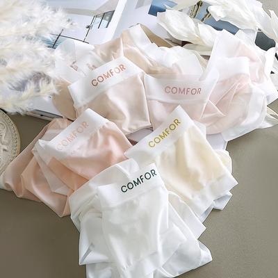 Женские трусики Сексуальные женские бесшовные трусики из ледяного шелка Быстросохнущее однотонное нижнее белье Удобные женские трусы Прохладное нижнее белье