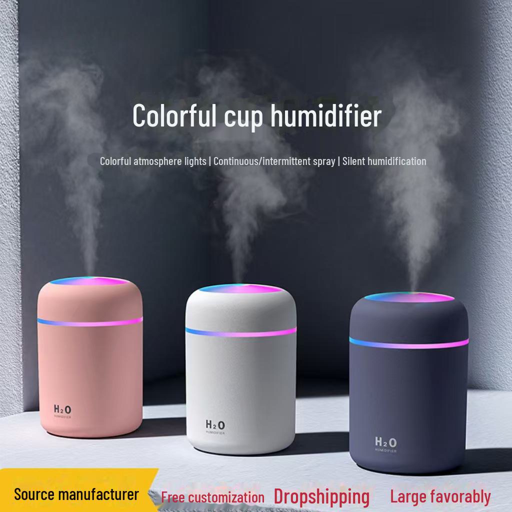 Colorful Small Cup Air Humidifier for Office, Home, Car - Silent & USB-Powered; Ideal for Pregnant Women & Babies.