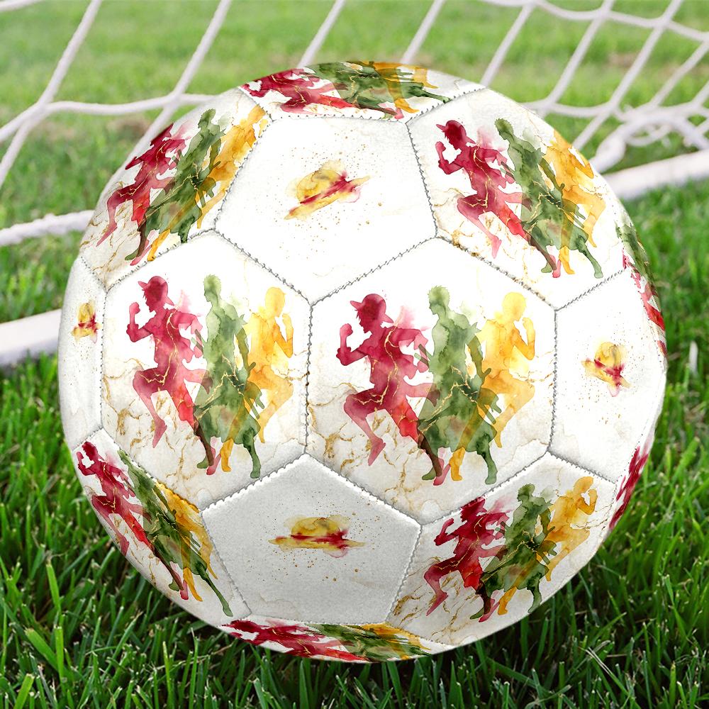 1pc One Piece Football Soccer Ball Size 5 Indoor Soccer Ball Fashion Colorful Backyard Game -Great For Sports Fans Gift HE16