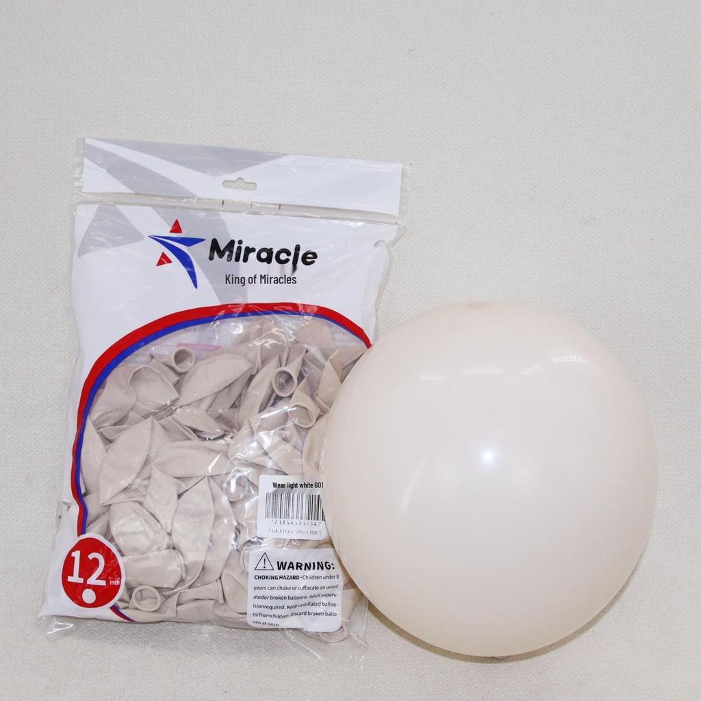 Miracle Star 12-дюймовые матовые латексные шары 100 шт. - Черный, Белый, Розовый, Телесный Цвет Декор для вечеринки