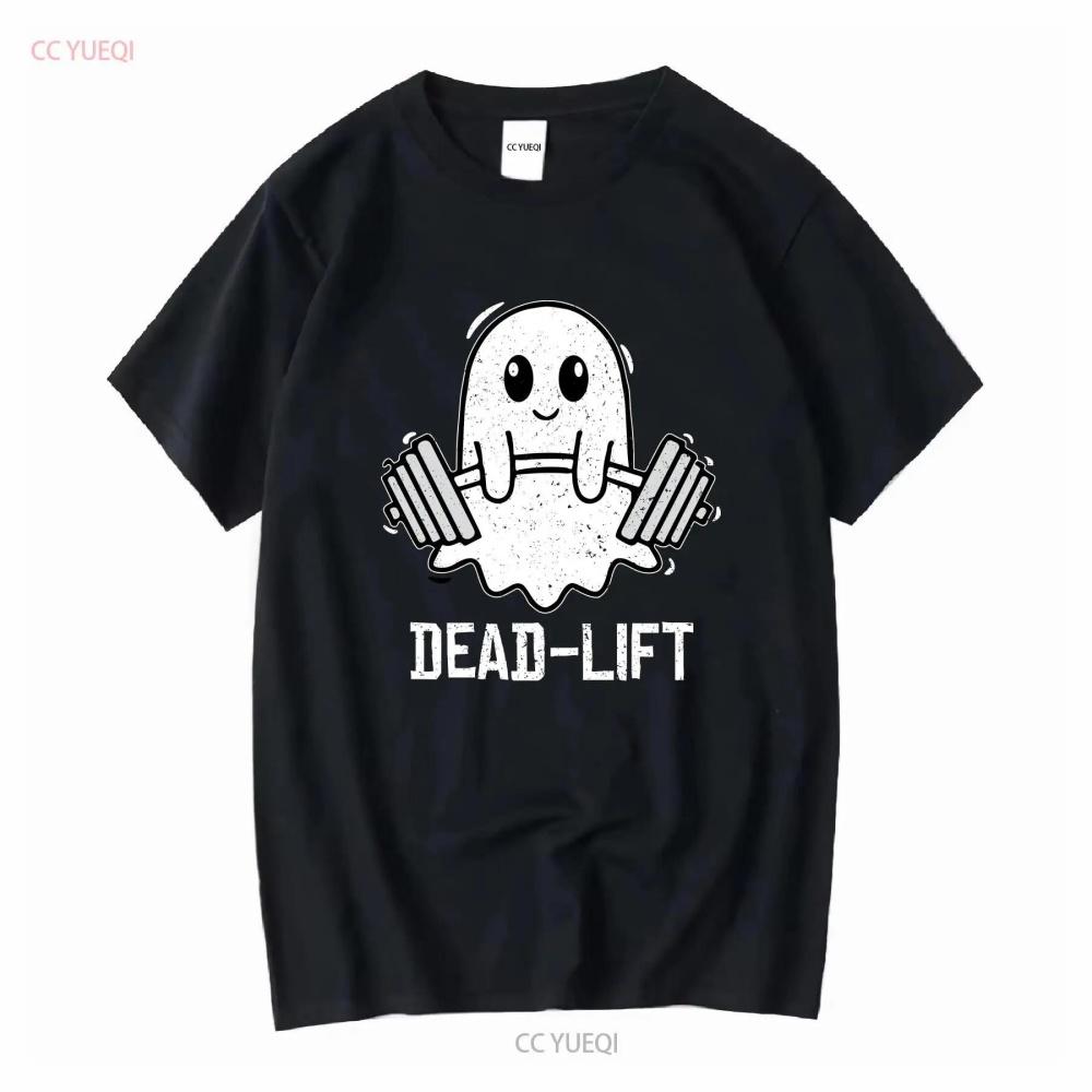 Футболка с принтом Dead Lift PockeT Зал Хэллоуин Смешная Любитель фитнеса Призрак Тяжелая атлетика С длинным или коротким рукавом Винтажная стирка Унисекс Мягкая