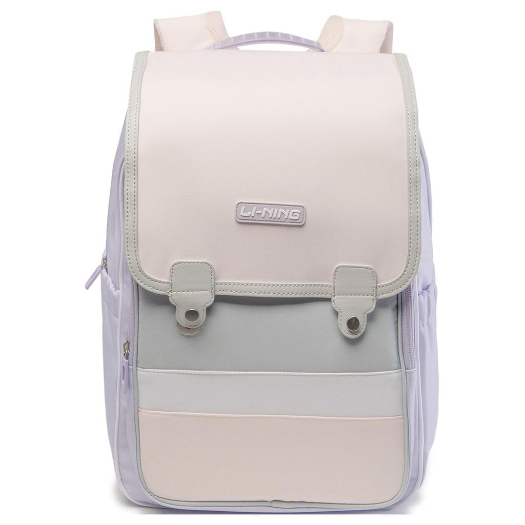 Li Ning Kids Sports Lifestyle Series 19L Fashion Versatile Trendy Polyester Backpack Kids backpack Light-Rose-Pink YBSU049-2