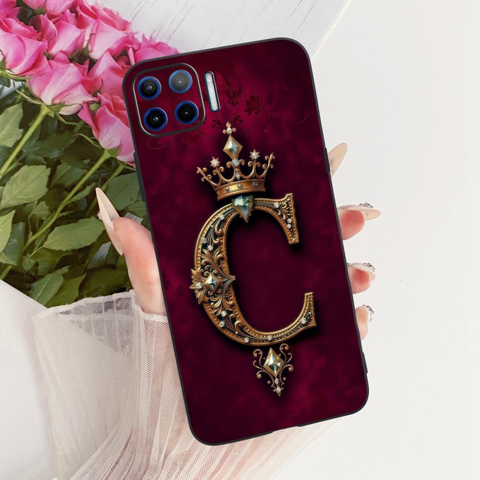 Чехол-бампер для Motorola Moto G 5G Plus Силиконовый Роскошная Корона Буквы от A до Z 2D Плоский Рисунок Мягкий Корпус XT2075 XT2075-2 XT2075-3