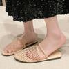 Fashion Summer Flat Sandals Women Fashion Round Head Deep Mouth Mesh Cloth Breathable Soft Sole Anti-slip Wear-resistant Slippers