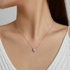 S925 Sterling Silver Bright Love Necklace Chain Dazzling Shiny Heart Shape Crystal Charm Wedding Engagement Jewelry
