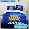 3PCS Custom Name Argen-tina Football Crest Bedding Set, Including 1pc Duvet Cover And 2pcs Pillowcases, Suitable for dorms and bedrooms Gift