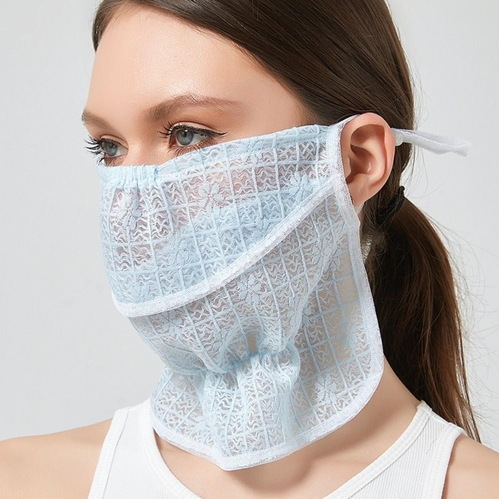 Dustproof Sunscreen Mask Neck Protection Mask Trend Lace Face Cover Summer