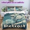 football Logo Pattern Bedding Quilt Set Quilt Cover Pillowcase Home Decoration Birthday Gift (1*duvet cover+ 2*pillowcase, without core)