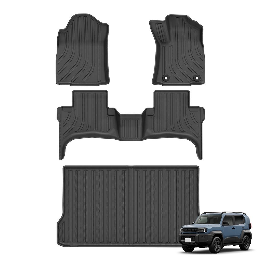 LUCKEASY Right Drive for Toyota Land Cruiser FJ TRJ240W 2026 (Not Fit JP Version) TPE Car Floor Mats Trunk Pad Accessories