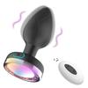 Анальный вибратор с беспроводным пультом управления, управление с мобильного телефона, вибрирующий массажер простаты, 10 светящихся цветных силиконовых анальных пробок