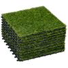 10 Piece Artificial Grass Set Weatherproof Turf Tiles 25mm Pile Height Outdoor Carpet For Garden Balcony And Patio 30 X